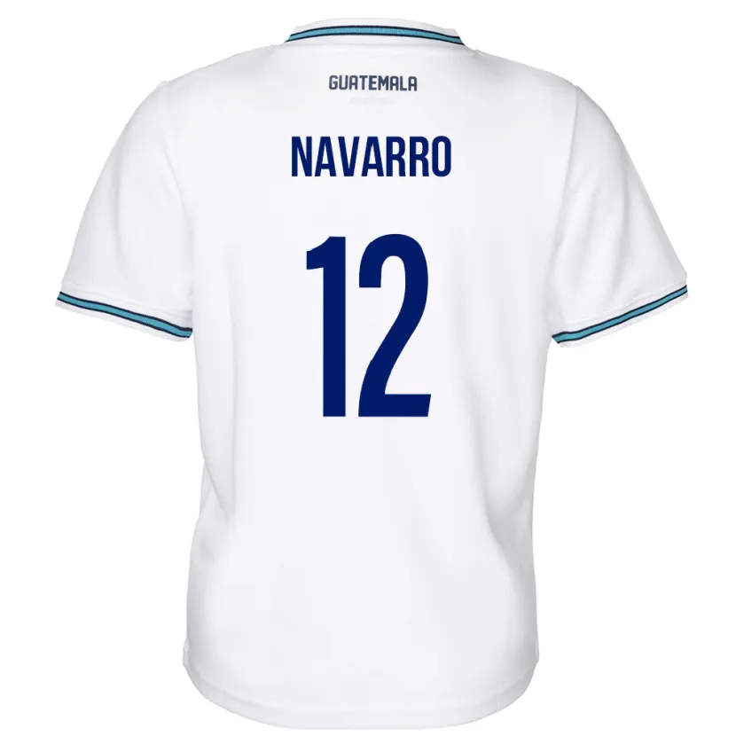 Danxen Mænd Guatemala Kenderson Navarro #12 Hvid Hjemmebane Spillertrøjer 24-26 Trøje T-Shirt