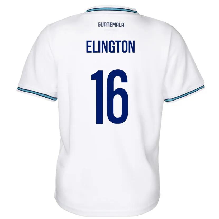Danxen Mænd Guatemala Elvi Elington #16 Hvid Hjemmebane Spillertrøjer 24-26 Trøje T-Shirt