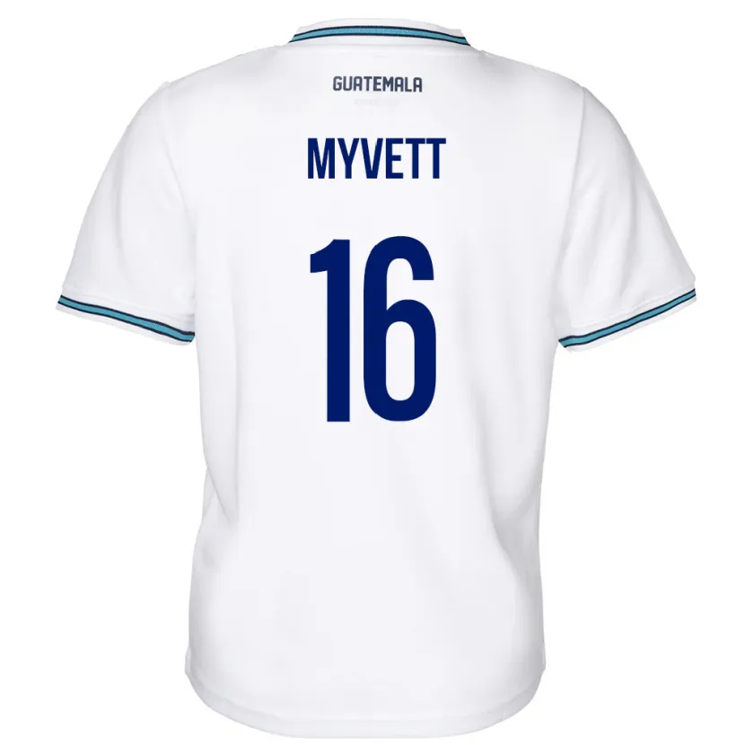 Danxen Mænd Guatemala Jemery Myvett #16 Hvid Hjemmebane Spillertrøjer 24-26 Trøje T-Shirt