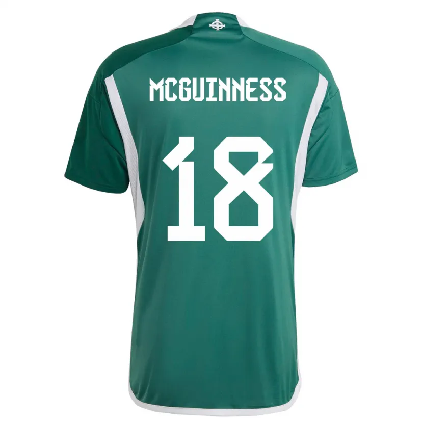 Danxen Mænd Nordirland Caitlin Mcguinness #18 Grøn Hjemmebane Spillertrøjer 24-26 Trøje T-Shirt