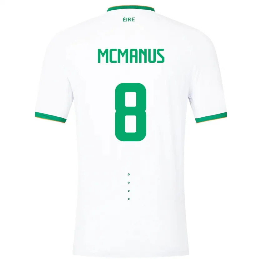 Danxen Mænd Irland James Mcmanus #8 Hvid Udebane Spillertrøjer 24-26 Trøje T-Shirt