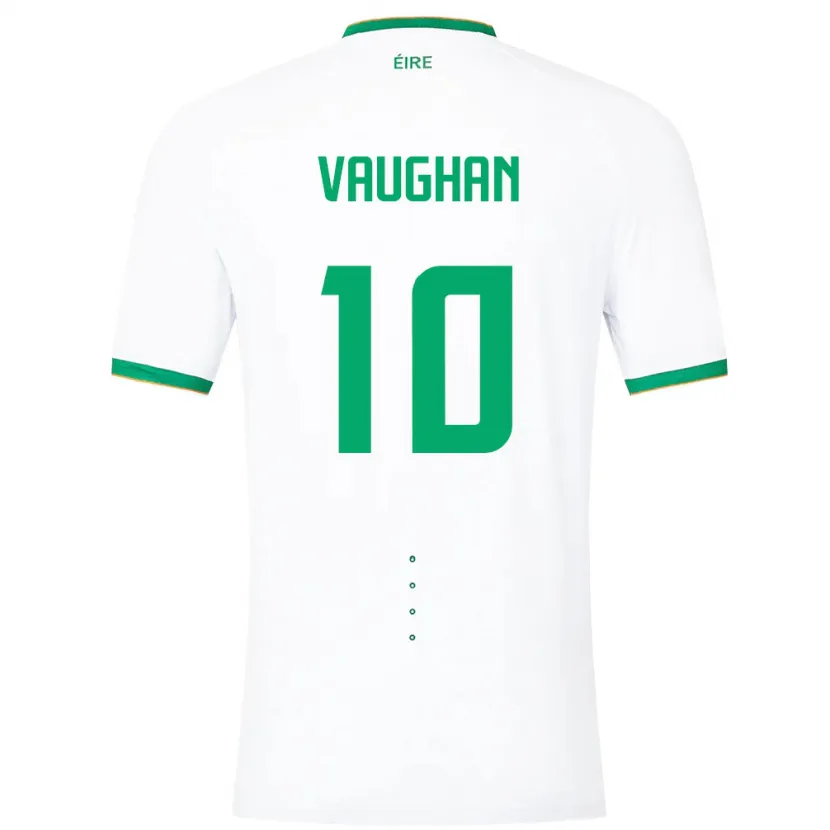 Danxen Mænd Irland Harry Vaughan #10 Hvid Udebane Spillertrøjer 24-26 Trøje T-Shirt