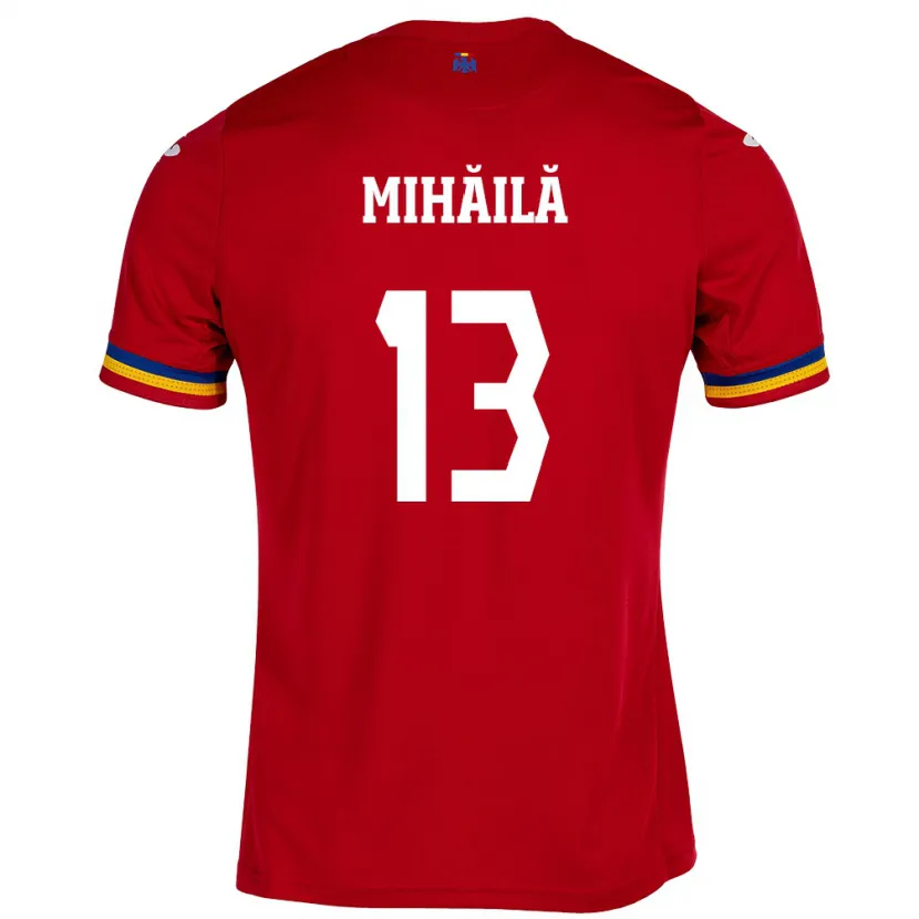 Danxen Mænd Rumænien Valentin Mihăilă #13 Rød Udebane Spillertrøjer 24-26 Trøje T-Shirt