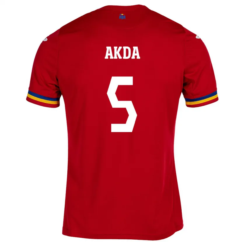 Danxen Mænd Rumænien Ümit Akdağ #5 Rød Udebane Spillertrøjer 24-26 Trøje T-Shirt