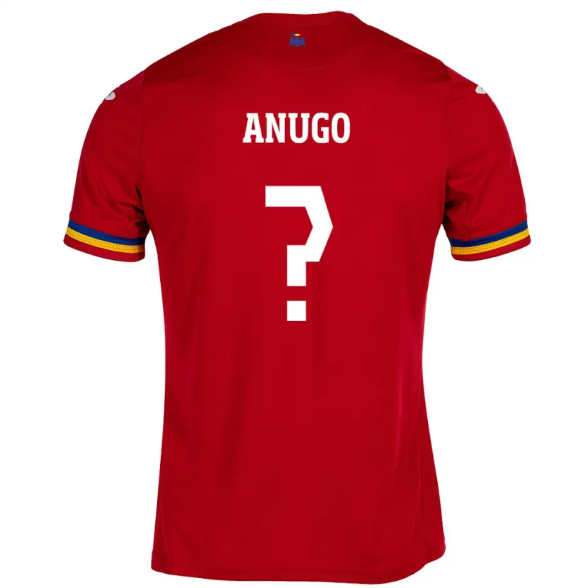 Danxen Mænd Rumænien David Anugo #0 Rød Udebane Spillertrøjer 24-26 Trøje T-Shirt