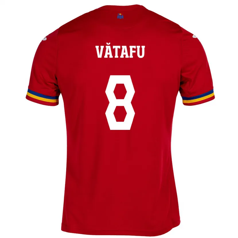 Danxen Mænd Rumænien Ștefania Vătafu #8 Rød Udebane Spillertrøjer 24-26 Trøje T-Shirt