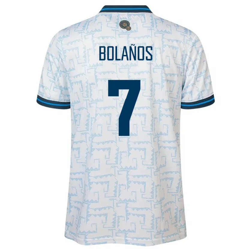 Danxen Mænd El Salvador Javier Bolaños #7 Hvid Udebane Spillertrøjer 24-26 Trøje T-Shirt