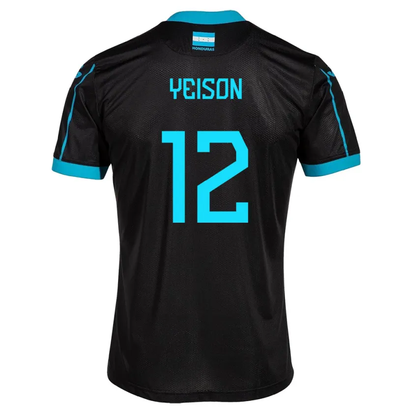 Danxen Mænd Honduras Yeison Mejía #12 Sort Udebane Spillertrøjer 24-26 Trøje T-Shirt