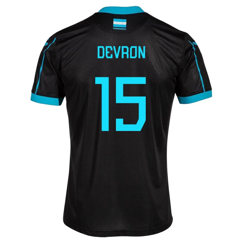 Danxen Mænd Honduras Devron García #15 Sort Udebane Spillertrøjer 24-26 Trøje T-Shirt