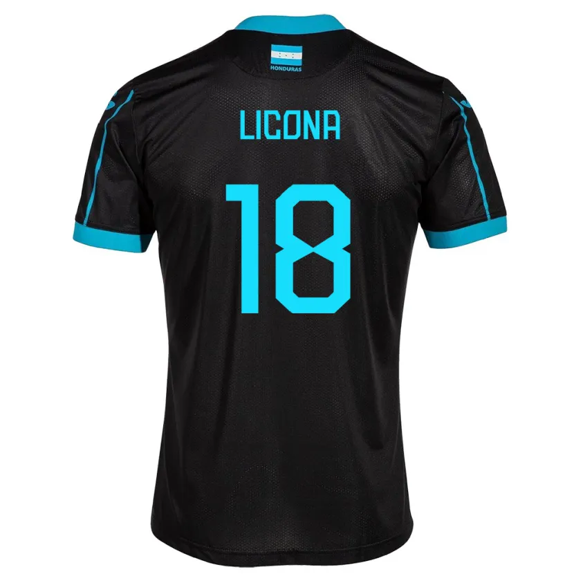 Danxen Mænd Honduras Marlon Licona #18 Sort Udebane Spillertrøjer 24-26 Trøje T-Shirt