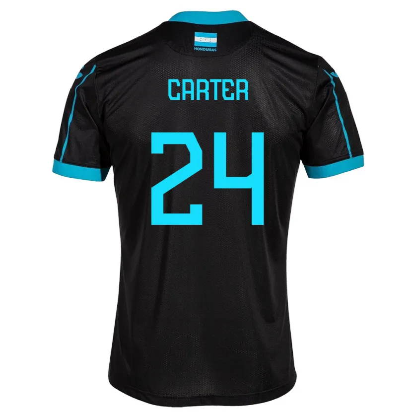 Danxen Mænd Honduras Daniel Carter #24 Sort Udebane Spillertrøjer 24-26 Trøje T-Shirt
