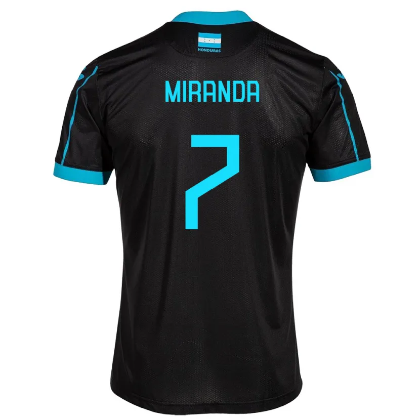 Danxen Mænd Honduras Jeffry Miranda #7 Sort Udebane Spillertrøjer 24-26 Trøje T-Shirt