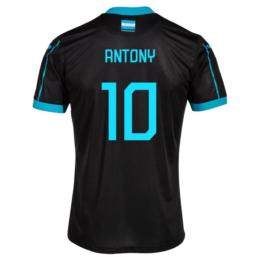 Danxen Mænd Honduras Antony García #10 Sort Udebane Spillertrøjer 24-26 Trøje T-Shirt
