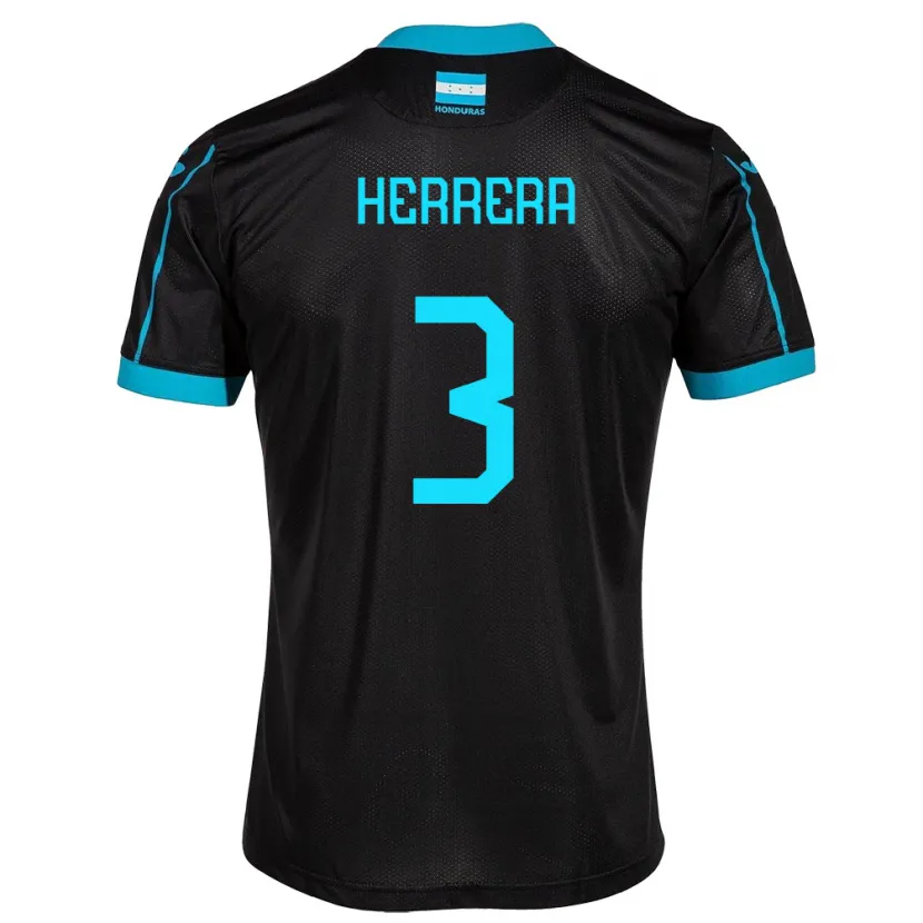 Danxen Mænd Honduras David Herrera #3 Sort Udebane Spillertrøjer 24-26 Trøje T-Shirt