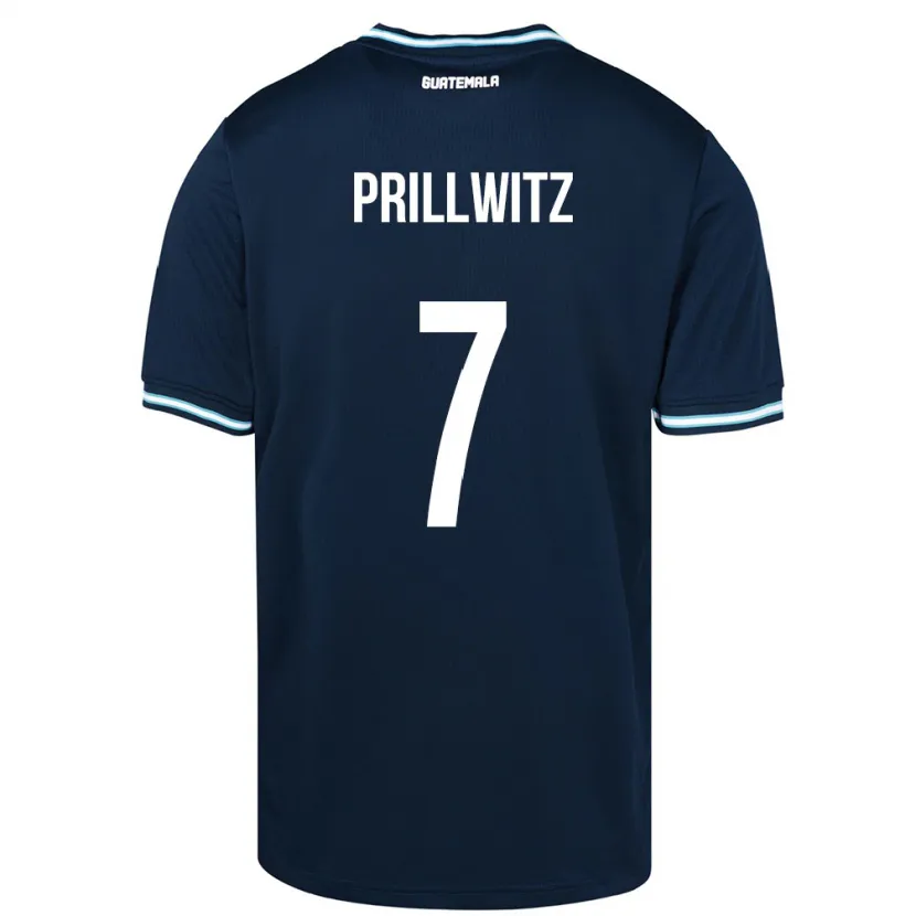Danxen Mænd Guatemala Héctor Prillwitz #7 Blå Udebane Spillertrøjer 24-26 Trøje T-Shirt