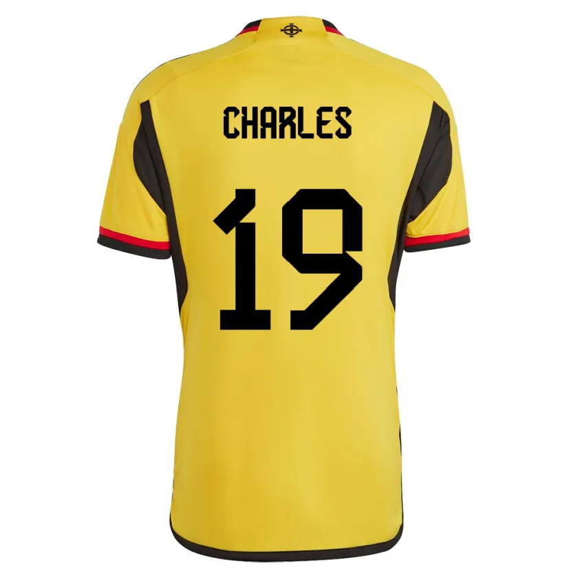 Danxen Mænd Nordirland Shea Charles #19 Hvid Udebane Spillertrøjer 24-26 Trøje T-Shirt