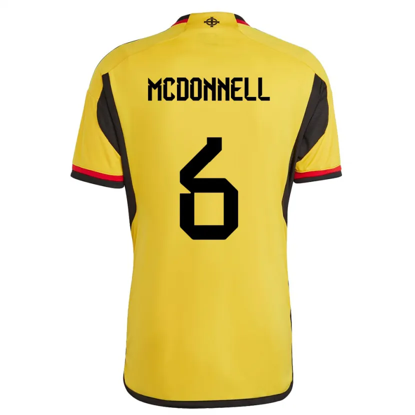 Danxen Mænd Nordirland Jamie Mcdonnell #6 Hvid Udebane Spillertrøjer 24-26 Trøje T-Shirt