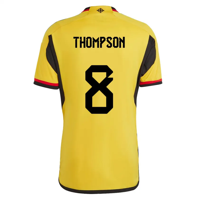 Danxen Mænd Nordirland Joel Thompson #8 Hvid Udebane Spillertrøjer 24-26 Trøje T-Shirt