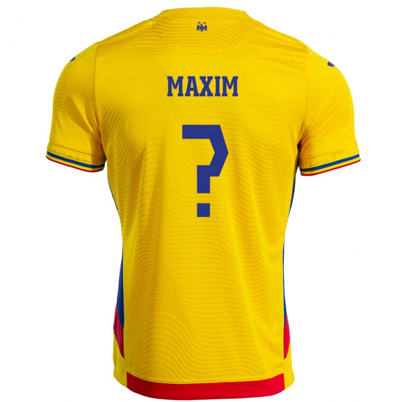 Danxen Kvinder Rumænien Alexandru Maxim #0 Gul Hjemmebane Spillertrøjer 24-26 Trøje T-Shirt