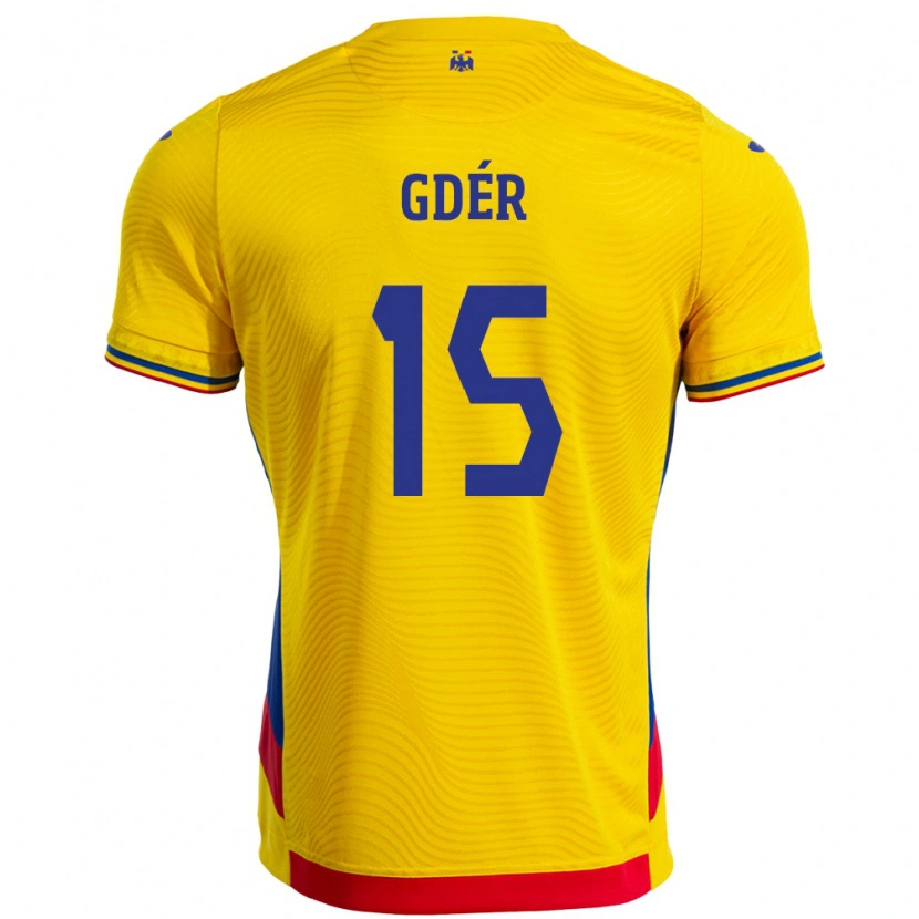 Danxen Kvinder Rumænien Brigitta Gődér #15 Gul Hjemmebane Spillertrøjer 24-26 Trøje T-Shirt