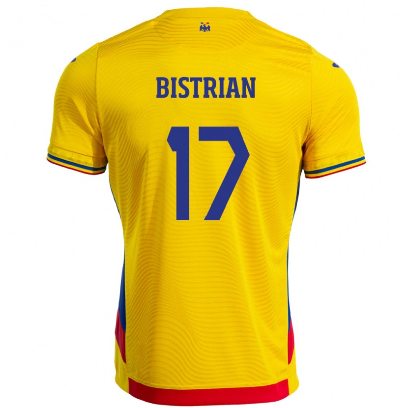 Danxen Kvinder Rumænien Claudia Bistrian #17 Gul Hjemmebane Spillertrøjer 24-26 Trøje T-Shirt