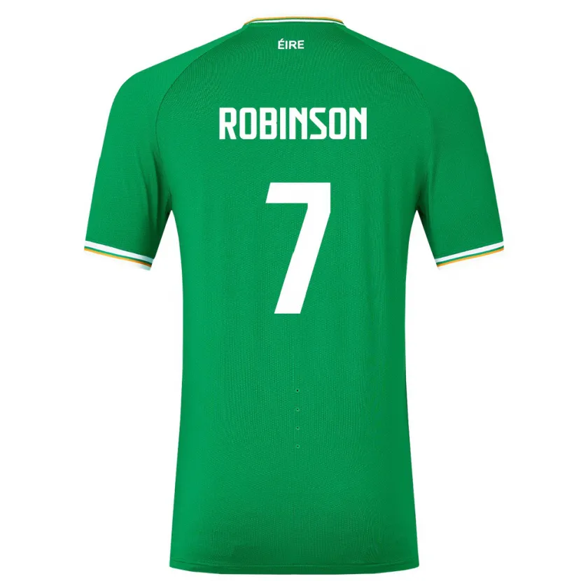 Danxen Kvinder Irland Callum Robinson #7 Grøn Hjemmebane Spillertrøjer 24-26 Trøje T-Shirt