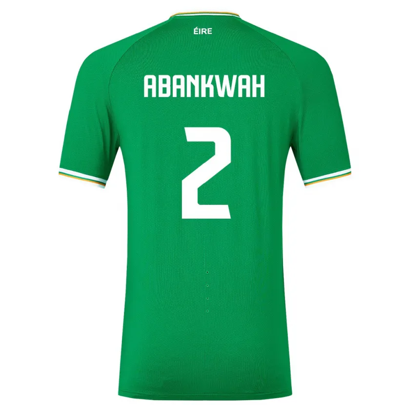 Danxen Kvinder Irland James Abankwah #2 Grøn Hjemmebane Spillertrøjer 24-26 Trøje T-Shirt