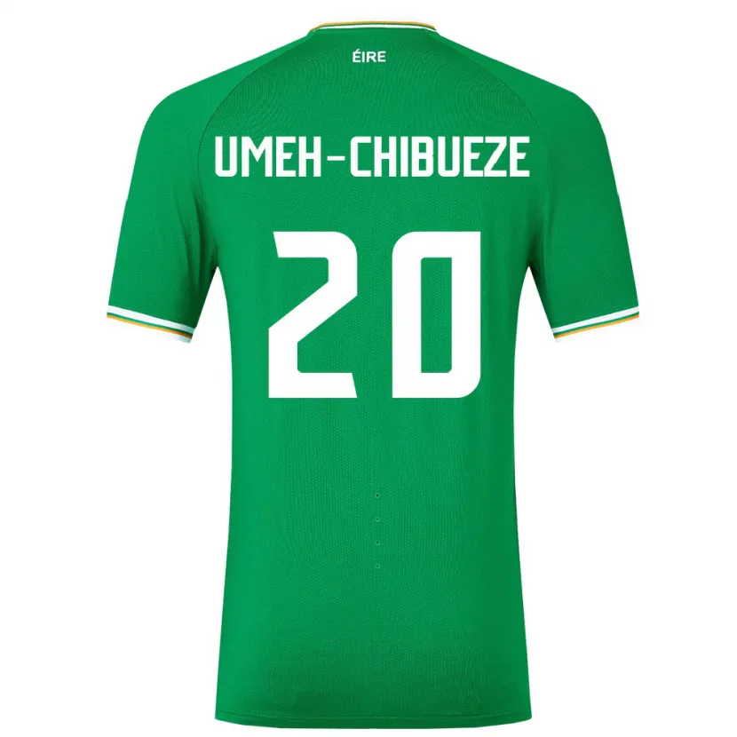 Danxen Kvinder Irland Franco Umeh-Chibueze #20 Grøn Hjemmebane Spillertrøjer 24-26 Trøje T-Shirt