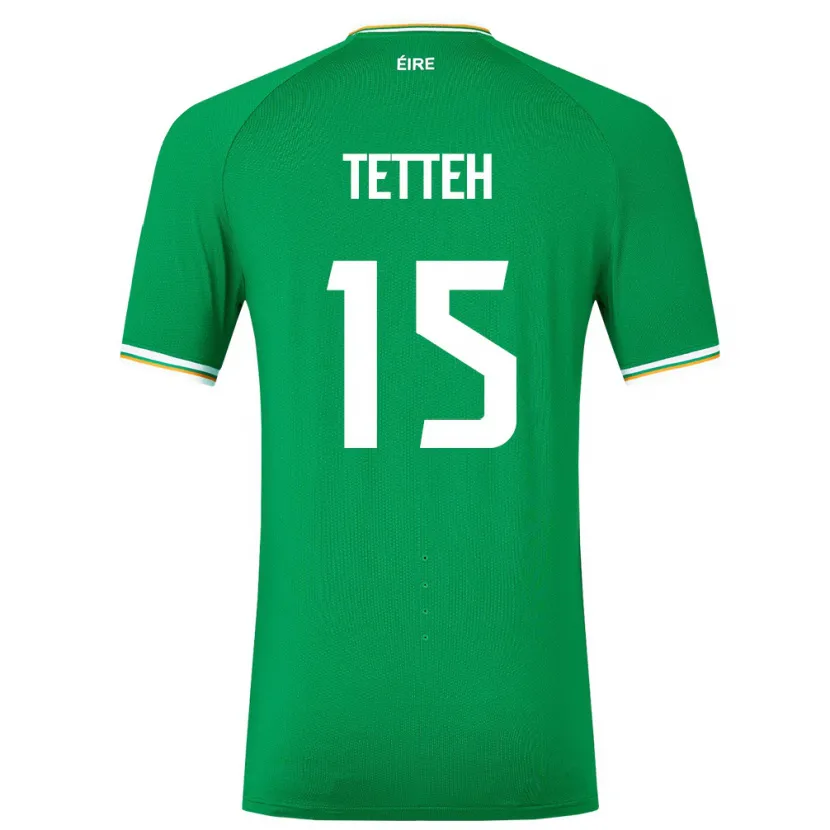 Danxen Kvinder Irland Gideon Tetteh #15 Grøn Hjemmebane Spillertrøjer 24-26 Trøje T-Shirt