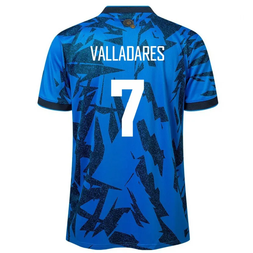 Danxen Kvinder El Salvador Jefferson Valladares #7 Blå Hjemmebane Spillertrøjer 24-26 Trøje T-Shirt