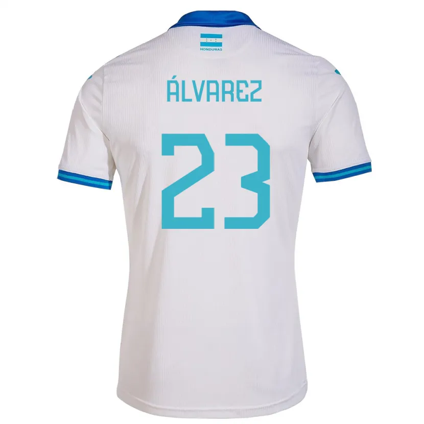 Danxen Kvinder Honduras Jorge Álvarez #23 Hvid Hjemmebane Spillertrøjer 24-26 Trøje T-Shirt