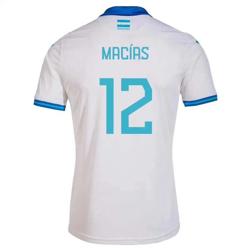 Danxen Kvinder Honduras Owen Macías #12 Hvid Hjemmebane Spillertrøjer 24-26 Trøje T-Shirt