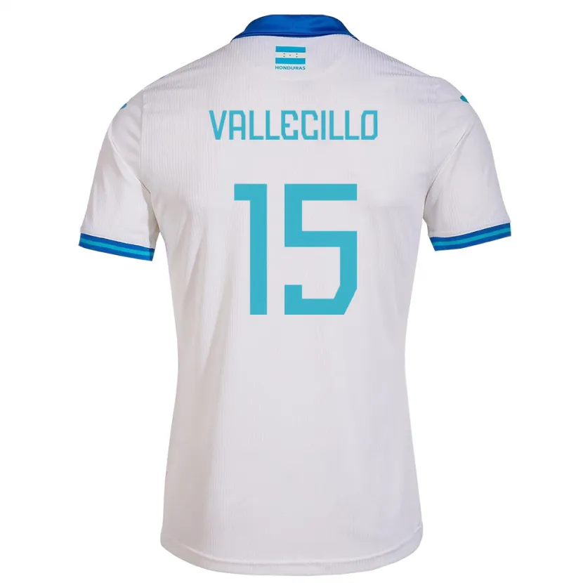 Danxen Kvinder Honduras Eric Vallecillo #15 Hvid Hjemmebane Spillertrøjer 24-26 Trøje T-Shirt
