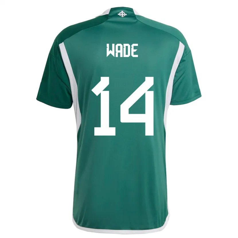 Danxen Kvinder Nordirland Lauren Wade #14 Grøn Hjemmebane Spillertrøjer 24-26 Trøje T-Shirt
