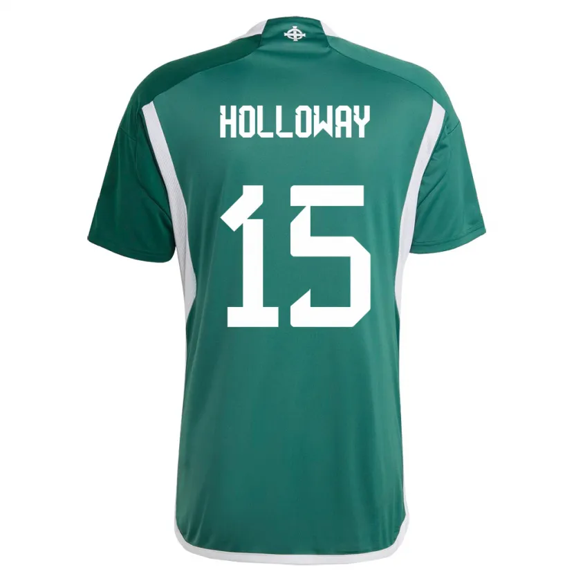 Danxen Kvinder Nordirland Rebecca Holloway #15 Grøn Hjemmebane Spillertrøjer 24-26 Trøje T-Shirt