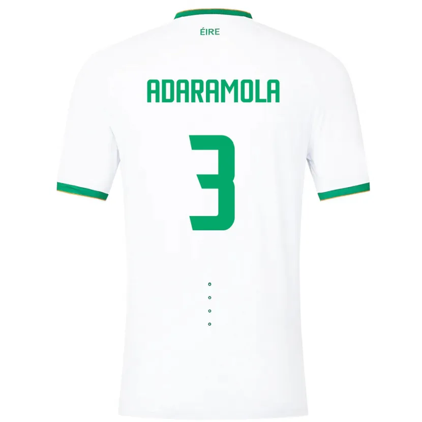 Danxen Kvinder Irland Tayo Adaramola #3 Hvid Udebane Spillertrøjer 24-26 Trøje T-Shirt
