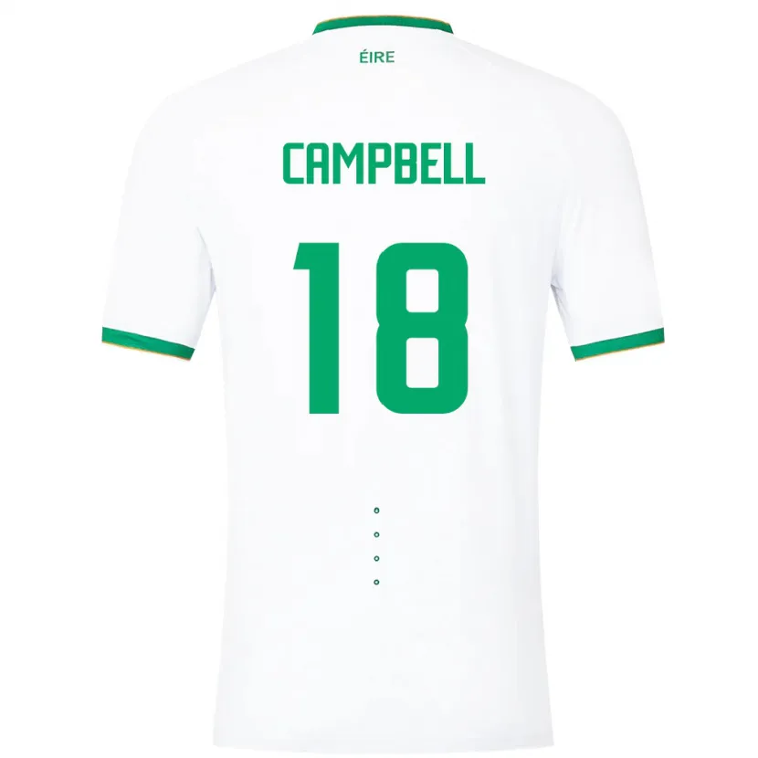 Danxen Kvinder Irland Megan Campbell #18 Hvid Udebane Spillertrøjer 24-26 Trøje T-Shirt