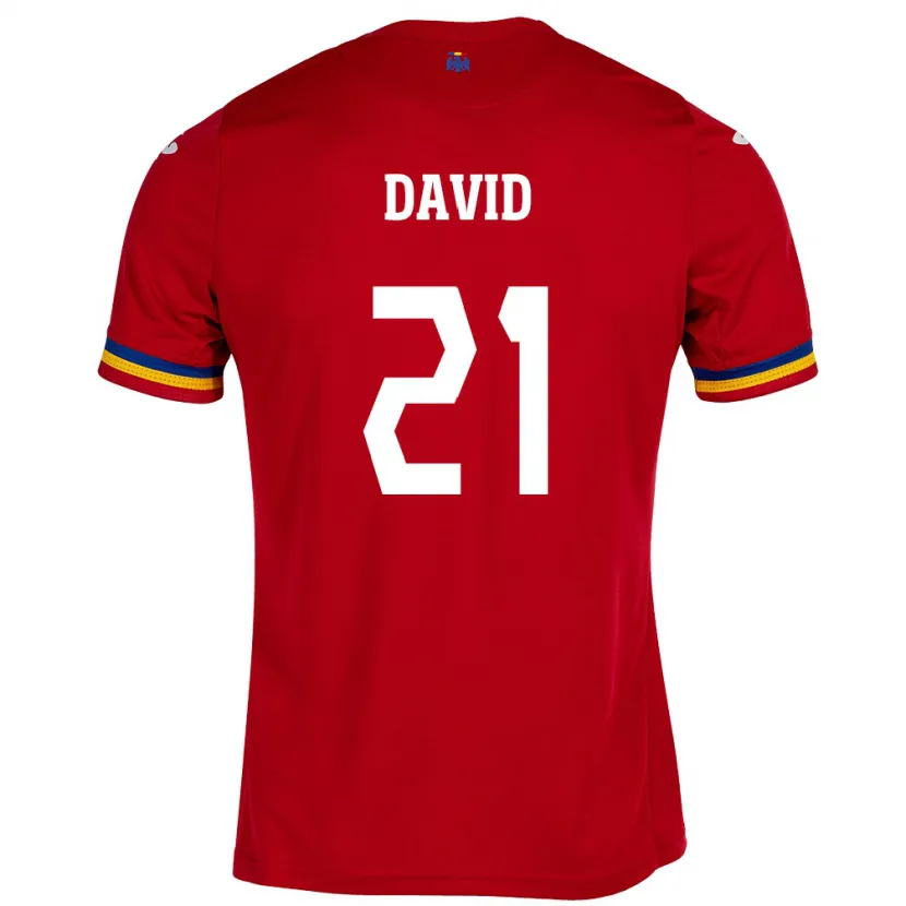 Danxen Kvinder Rumænien Gabriel David #21 Rød Udebane Spillertrøjer 24-26 Trøje T-Shirt