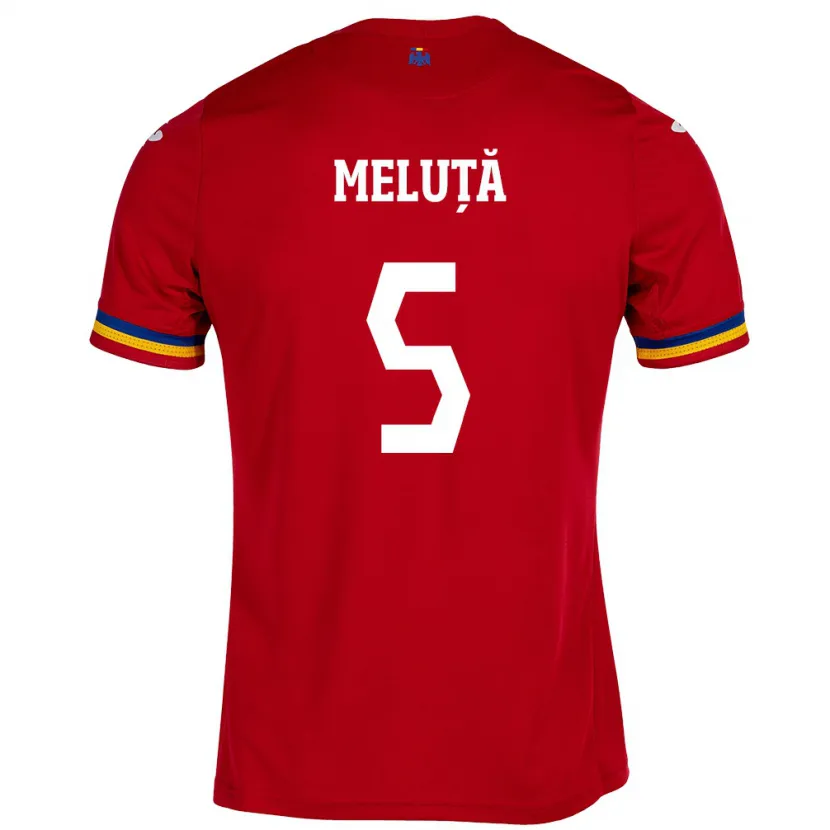 Danxen Kvinder Rumænien Teodora Meluță #5 Rød Udebane Spillertrøjer 24-26 Trøje T-Shirt