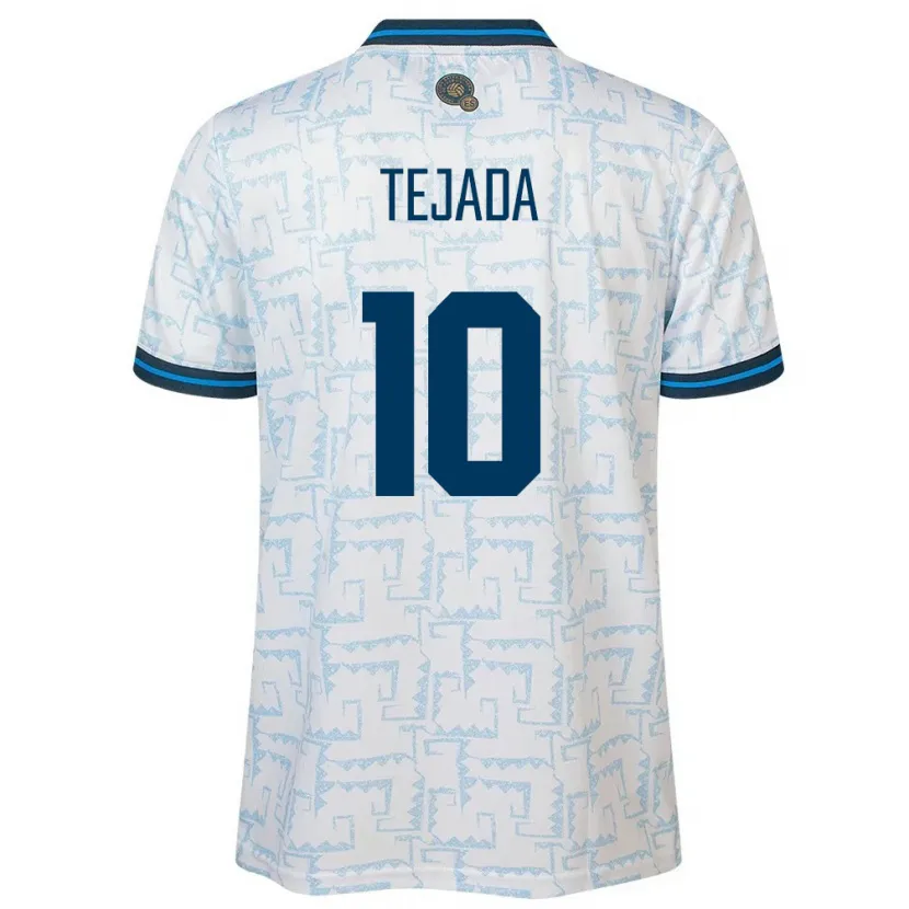 Danxen Kvinder El Salvador Rafael Tejada #10 Hvid Udebane Spillertrøjer 24-26 Trøje T-Shirt