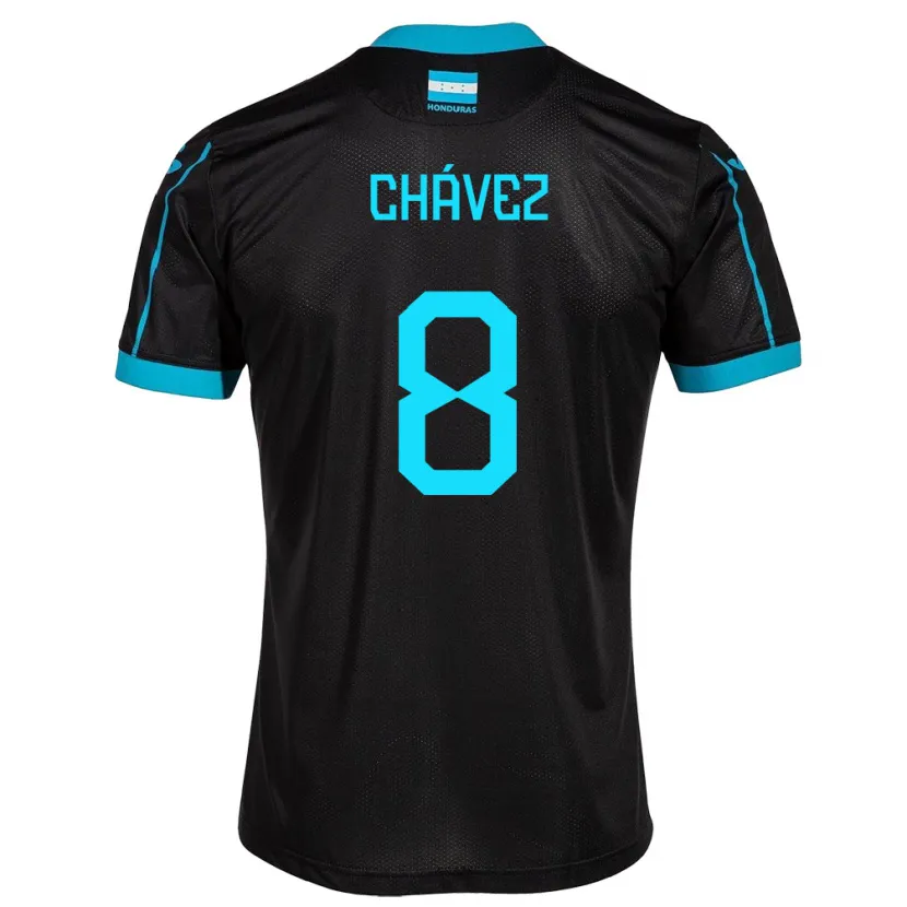 Danxen Kvinder Honduras Gerson Chávez #8 Sort Udebane Spillertrøjer 24-26 Trøje T-Shirt