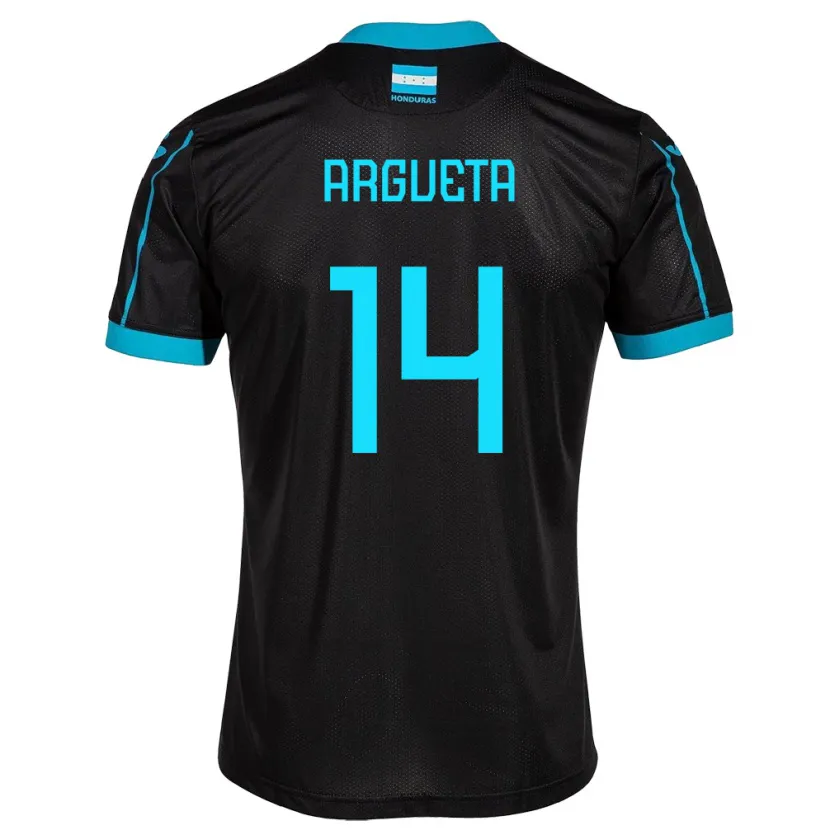 Danxen Kvinder Honduras Carlos Argueta #14 Sort Udebane Spillertrøjer 24-26 Trøje T-Shirt