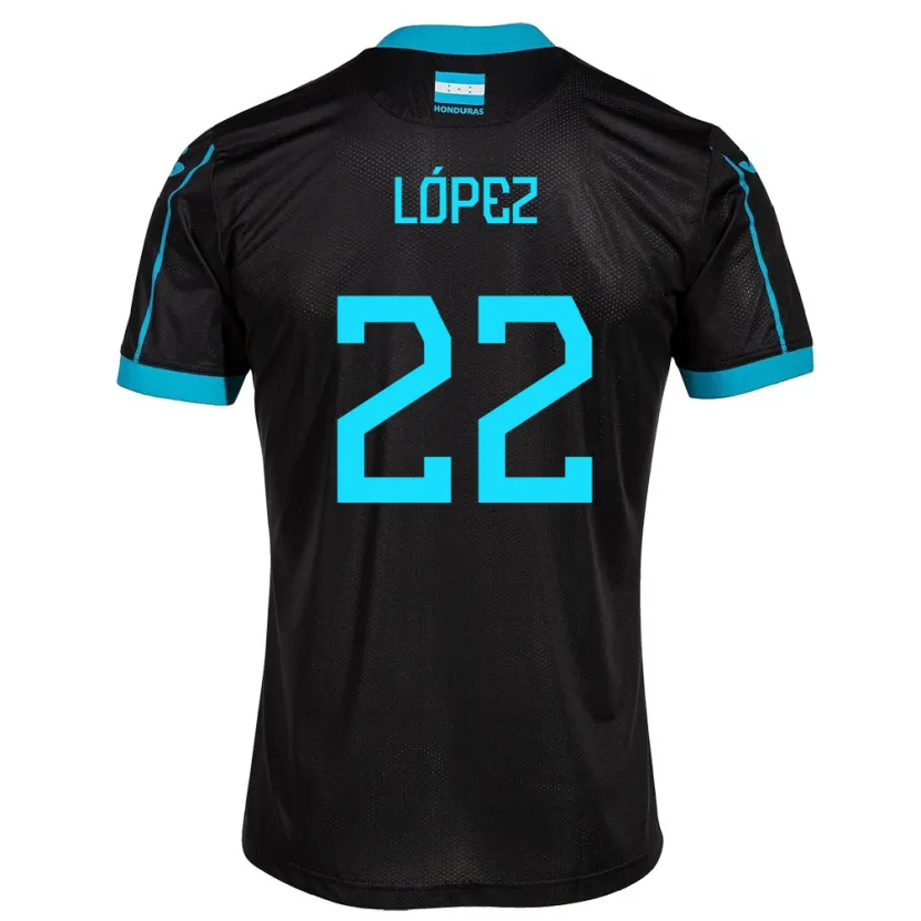 Danxen Kvinder Honduras Luis López #22 Sort Udebane Spillertrøjer 24-26 Trøje T-Shirt