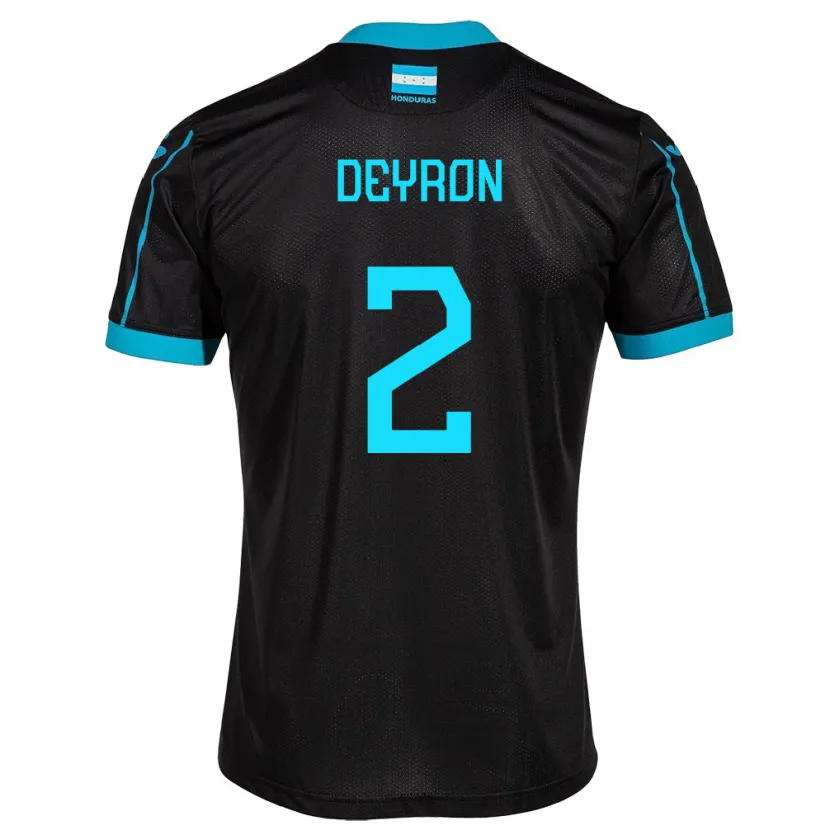 Danxen Kvinder Honduras Deyron Martínez #2 Sort Udebane Spillertrøjer 24-26 Trøje T-Shirt