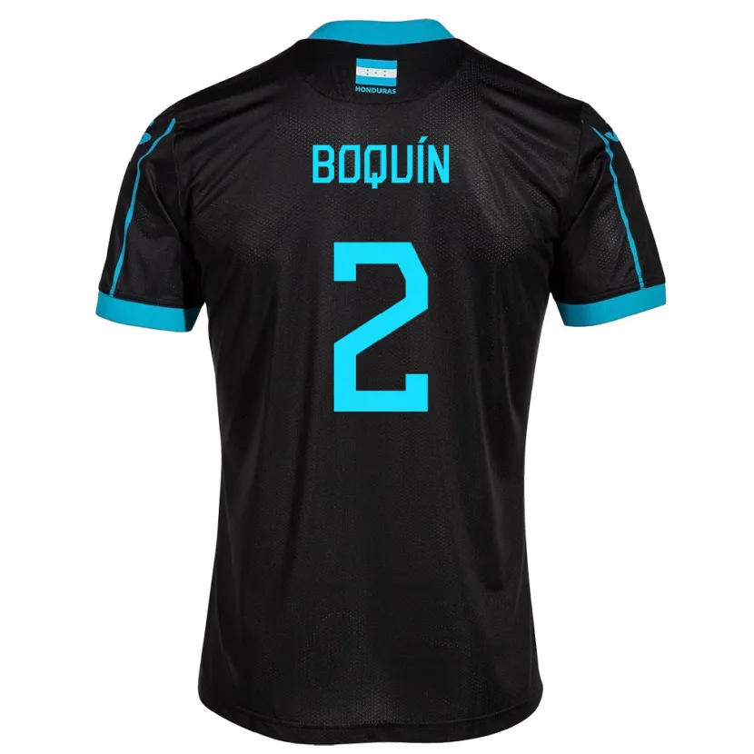 Danxen Kvinder Honduras Stiven Boquín #2 Sort Udebane Spillertrøjer 24-26 Trøje T-Shirt