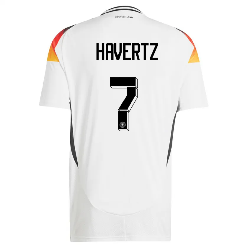 Danxen Børn Tyskland Kai Havertz #7 Hvid Hjemmebane Spillertrøjer 24-26 Trøje T-Shirt