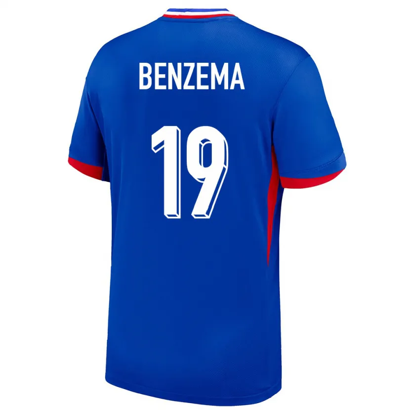 Danxen Børn Frankrig Karim Benzema #19 Blå Hjemmebane Spillertrøjer 24-26 Trøje T-Shirt
