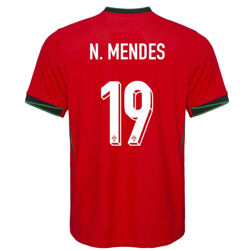 Danxen Børn Portugal Nuno Mendes #19 Rød Hjemmebane Spillertrøjer 24-26 Trøje T-Shirt