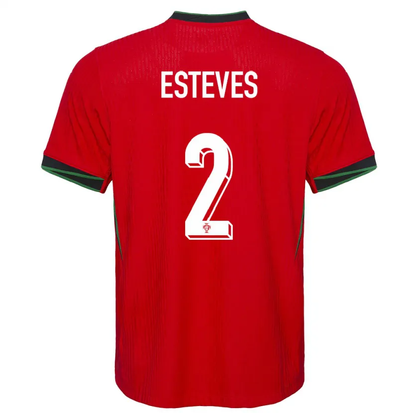Danxen Børn Portugal Goncalo Esteves #2 Rød Hjemmebane Spillertrøjer 24-26 Trøje T-Shirt