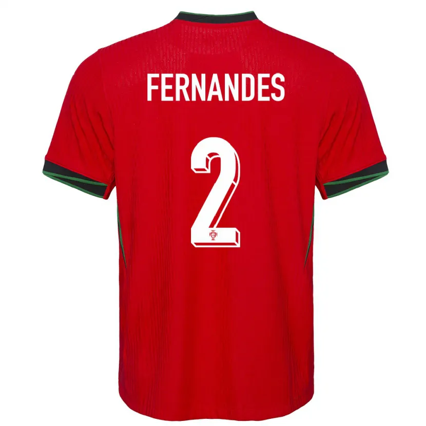 Danxen Børn Portugal Martim Fernandes #2 Rød Hjemmebane Spillertrøjer 24-26 Trøje T-Shirt